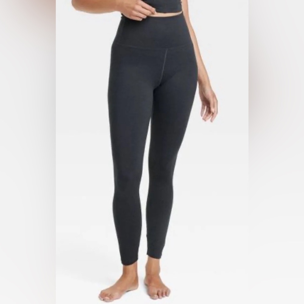 Vera Wang Women’s Medium Cotton Nylon Dark Gray Leggings Stretch High Waisted